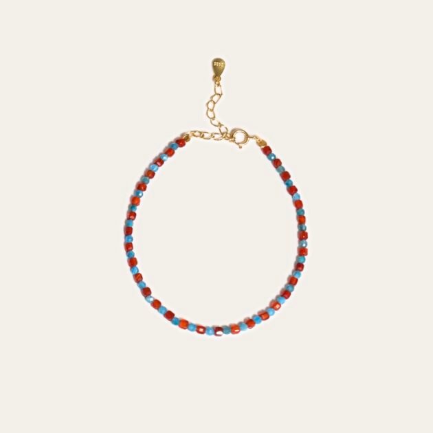 Red Agate & Blue Apatite Harmony Bracelet<br><br> 雲錦 Yún Jǐn - Image 2